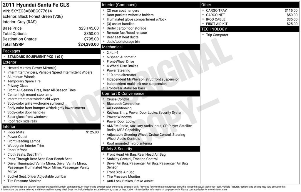 Used 2011 Hyundai Santa Fe GLS image 7