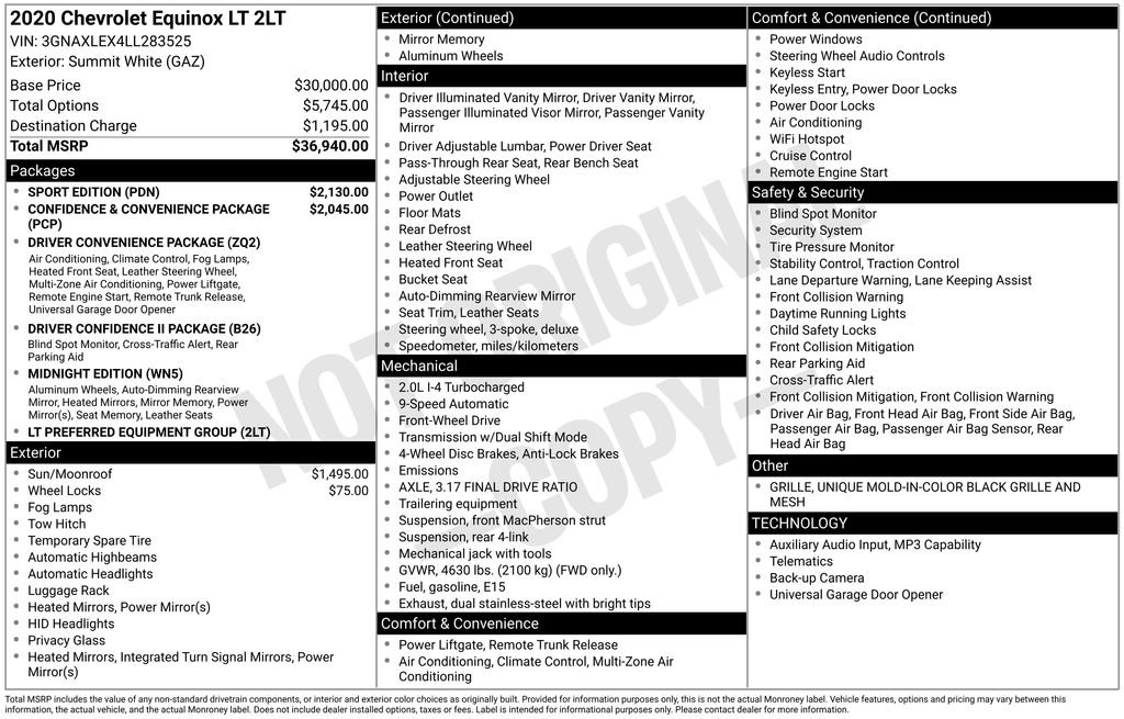 Certified 2020 Chevrolet Equinox LT w/ Sport Edition FWD image 34