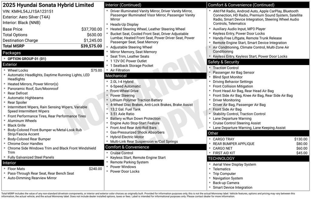 New 2025 Hyundai Sonata Limited image 33