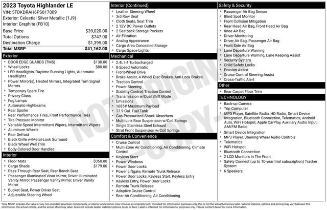 Used 2023 Toyota Highlander LE FWD image 4