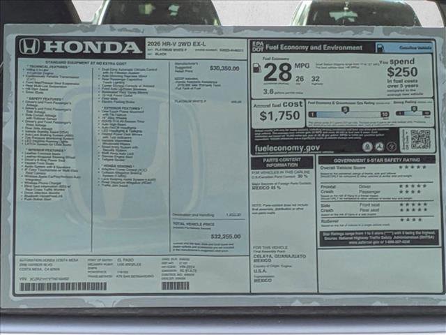 New 2026 Honda HR-V EX-L image 18