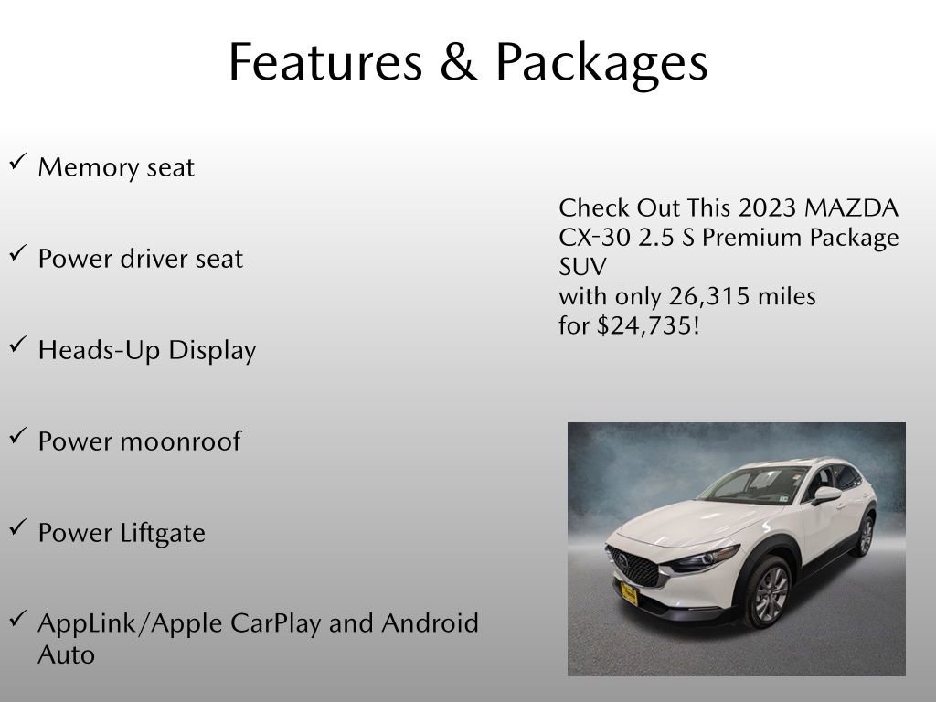 Certified 2023 MAZDA CX-30 AWD 2.5 S w/ Premium Package image 4