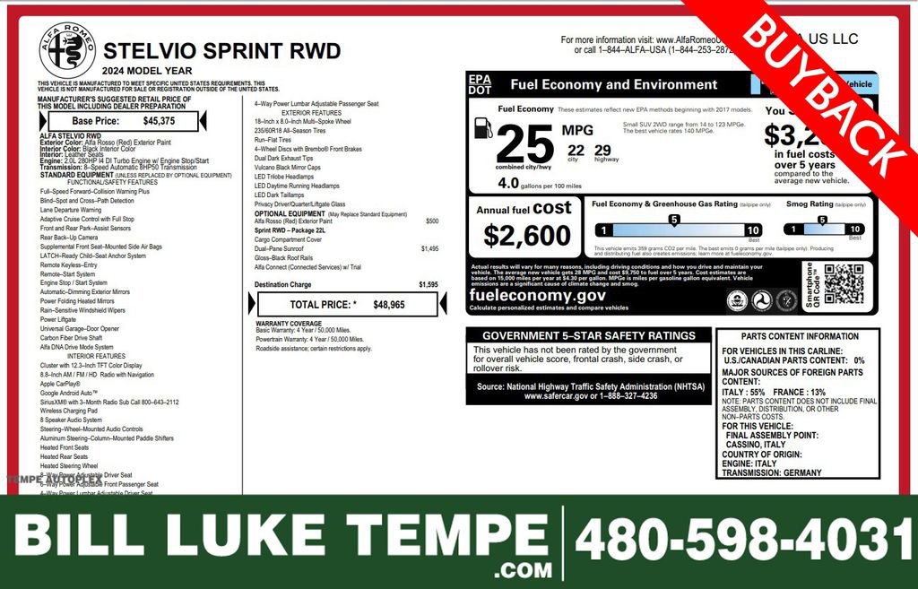 Used 2024 Alfa Romeo Stelvio Sprint