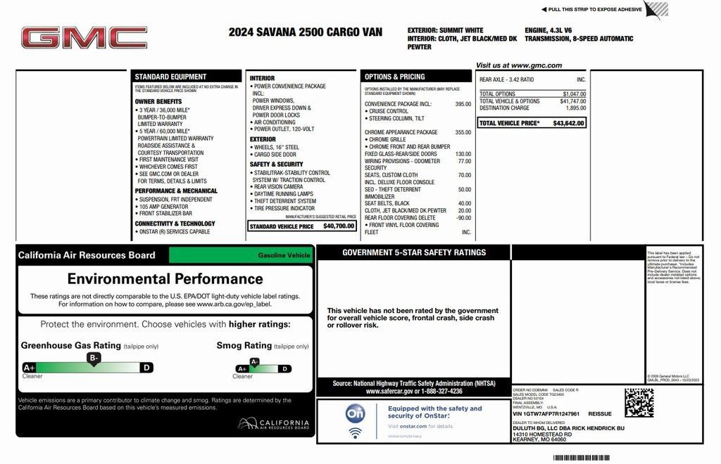 Used 2024 GMC Savana 2500 Work Van w/ Driver Convenience Package image 4