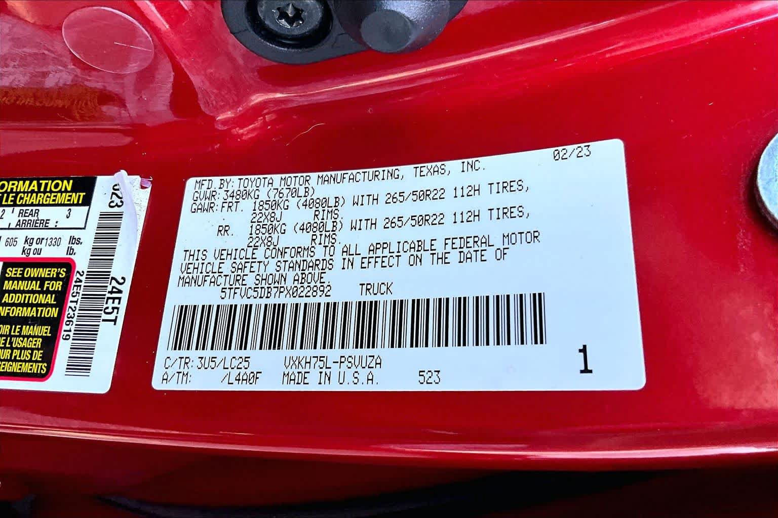 Certified 2023 Toyota Tundra Capstone AWD/4WD image 34