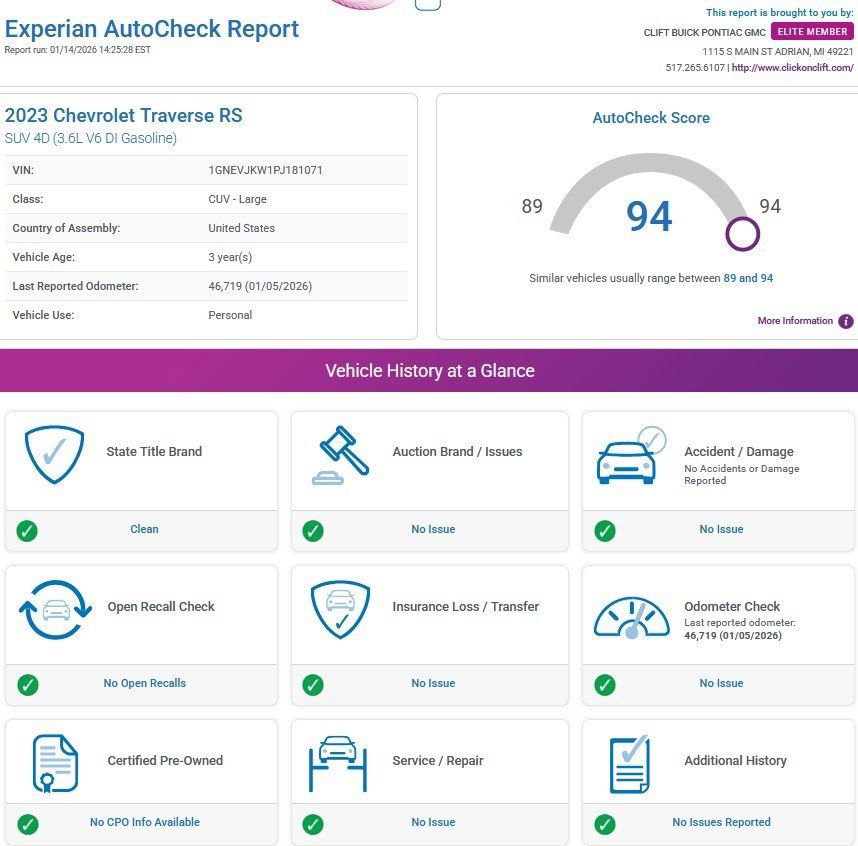 Used 2023 Chevrolet Traverse RS w/ LPO, Floor Liner Package image 3