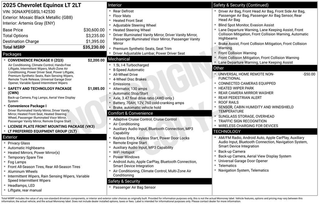 Used 2025 Chevrolet Equinox LT w/ Convenience Package II image 2