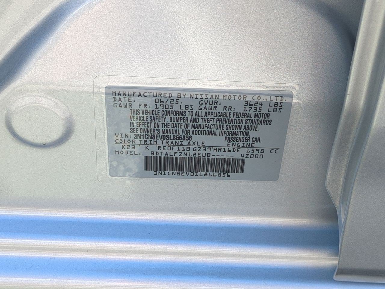 Certified 2025 Nissan Versa SV FWD image 41