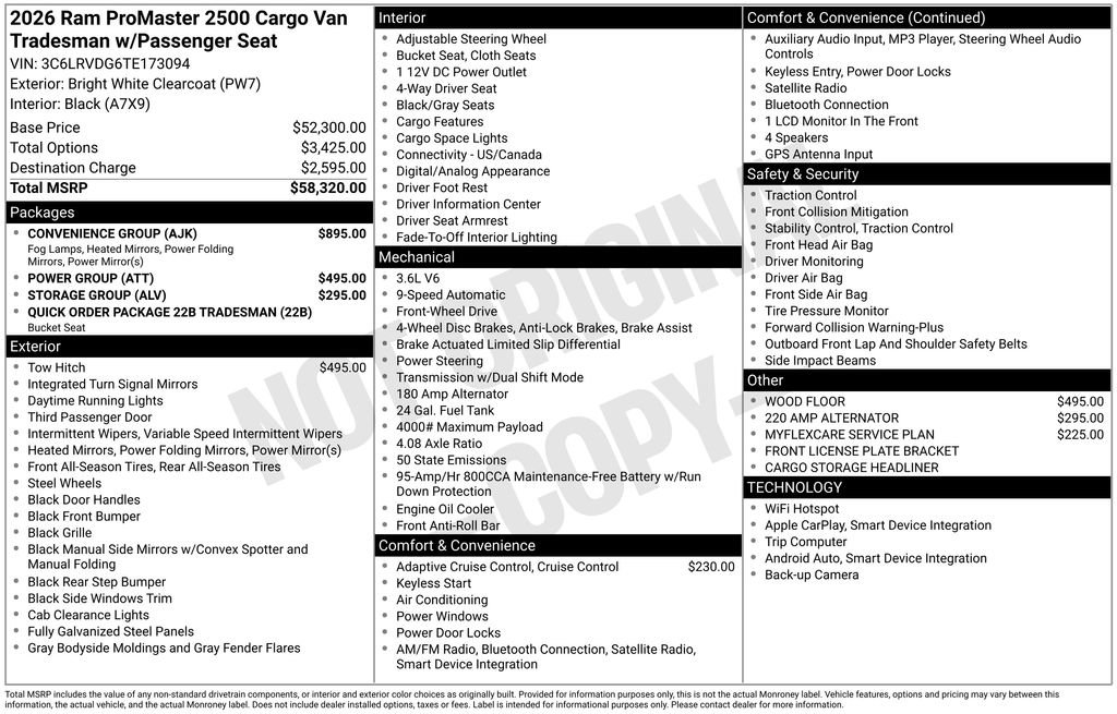 New 2026 RAM ProMaster 2500 w/ Convenience Group image 4
