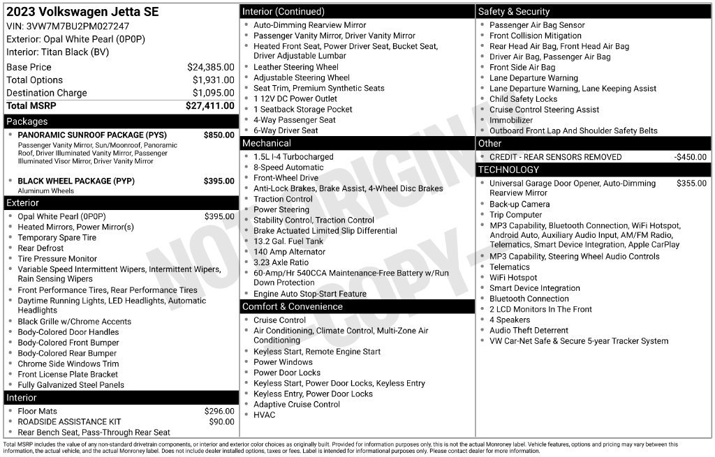 Certified 2023 Volkswagen Jetta SE w/ Panoramic Sunroof Package FWD image 3