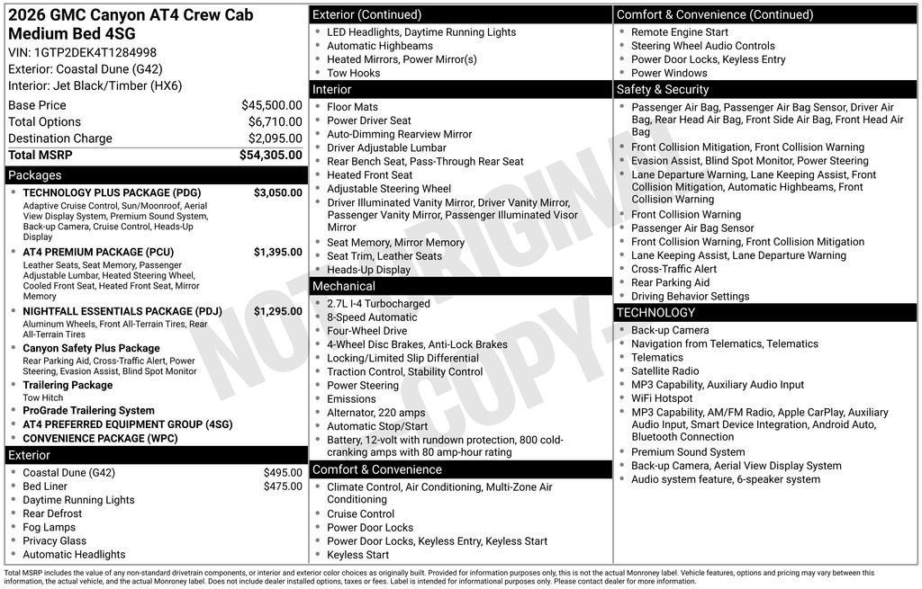 New 2026 GMC Canyon AT4 w/ Technology Plus Package AWD/4WD image 26