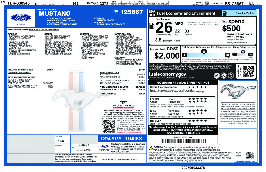 Used 2025 Ford Mustang Coupe RWD image 4
