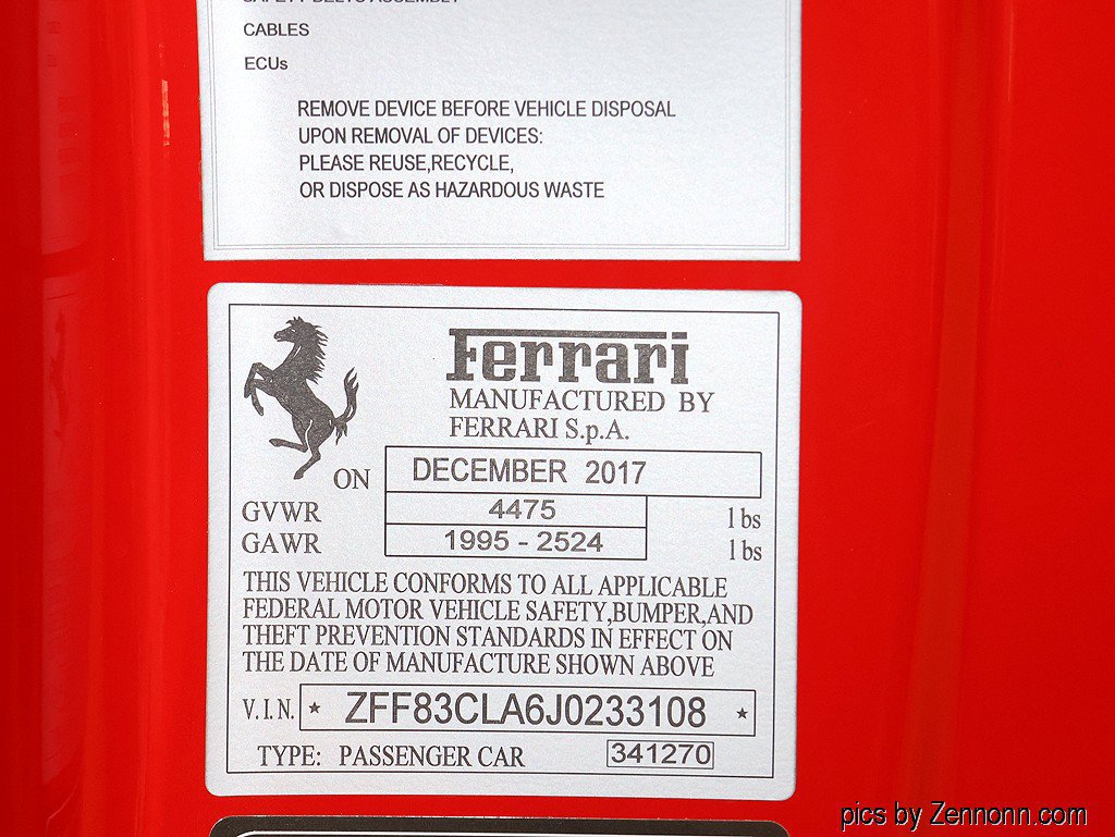 Certified 2018 Ferrari 812 Superfast RWD image 97