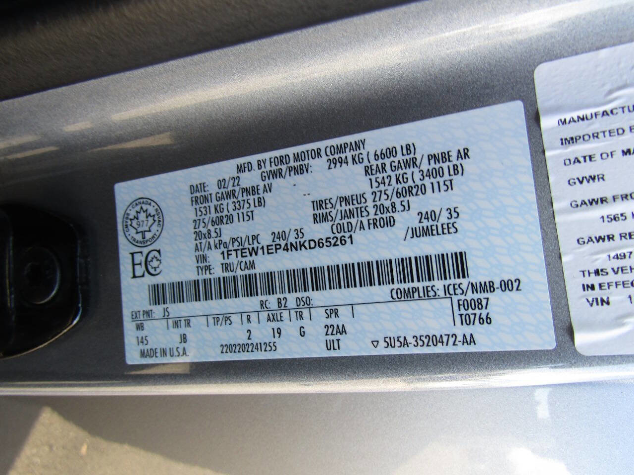 Used 2022 Ford F150 XL w/ Equipment Group 101A High image 24