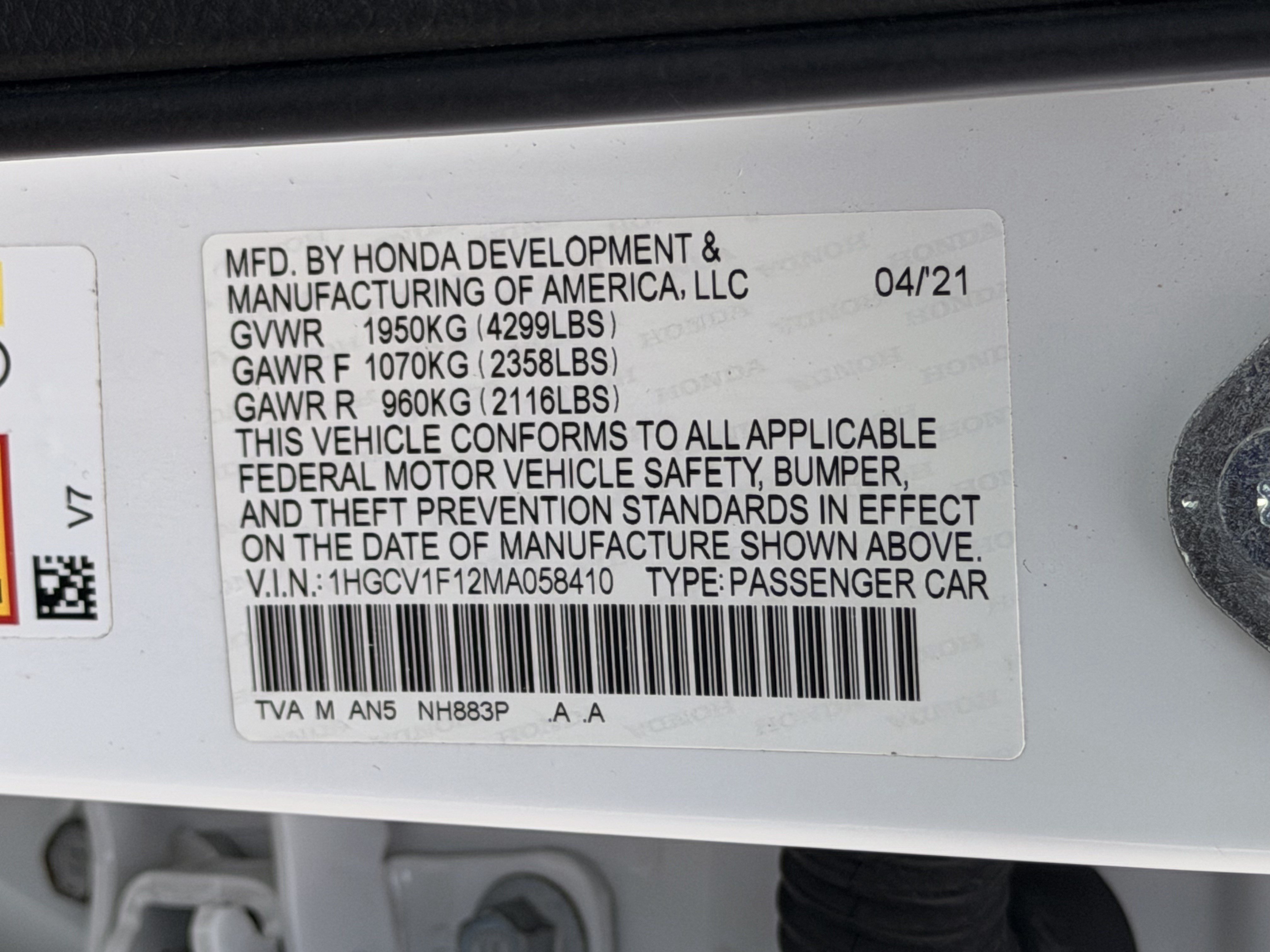 Certified 2021 Honda Accord LX image 27