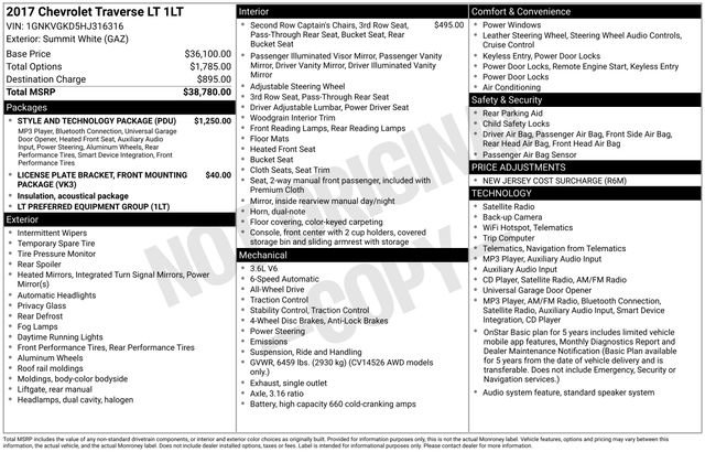 Used 2017 Chevrolet Traverse LT w/ Style and Technology Package AWD/4WD image 5