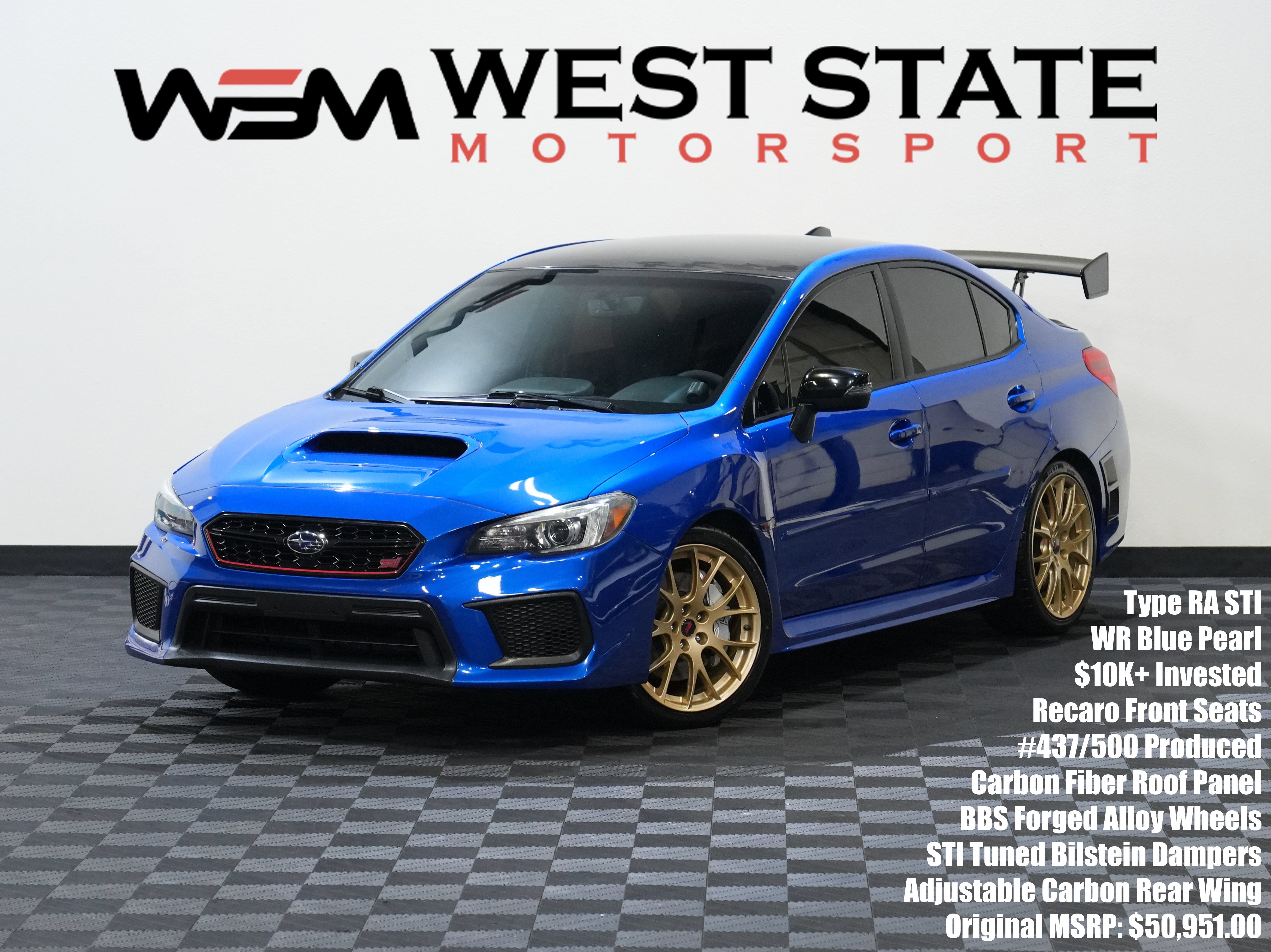 Used 2018 Subaru WRX STI Type RA AWD/4WD image 1