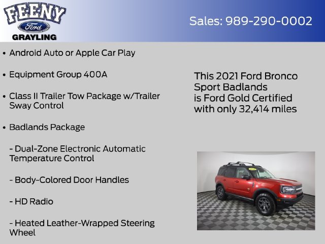 Used 2021 Ford Bronco Sport Badlands w/ Badlands Package AWD/4WD image 9