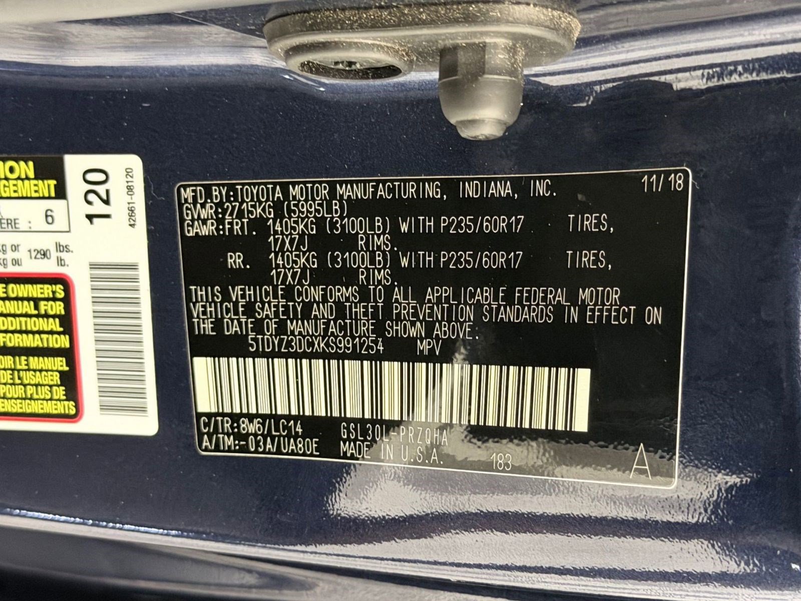 Used 2019 Toyota Sienna XLE FWD image 19