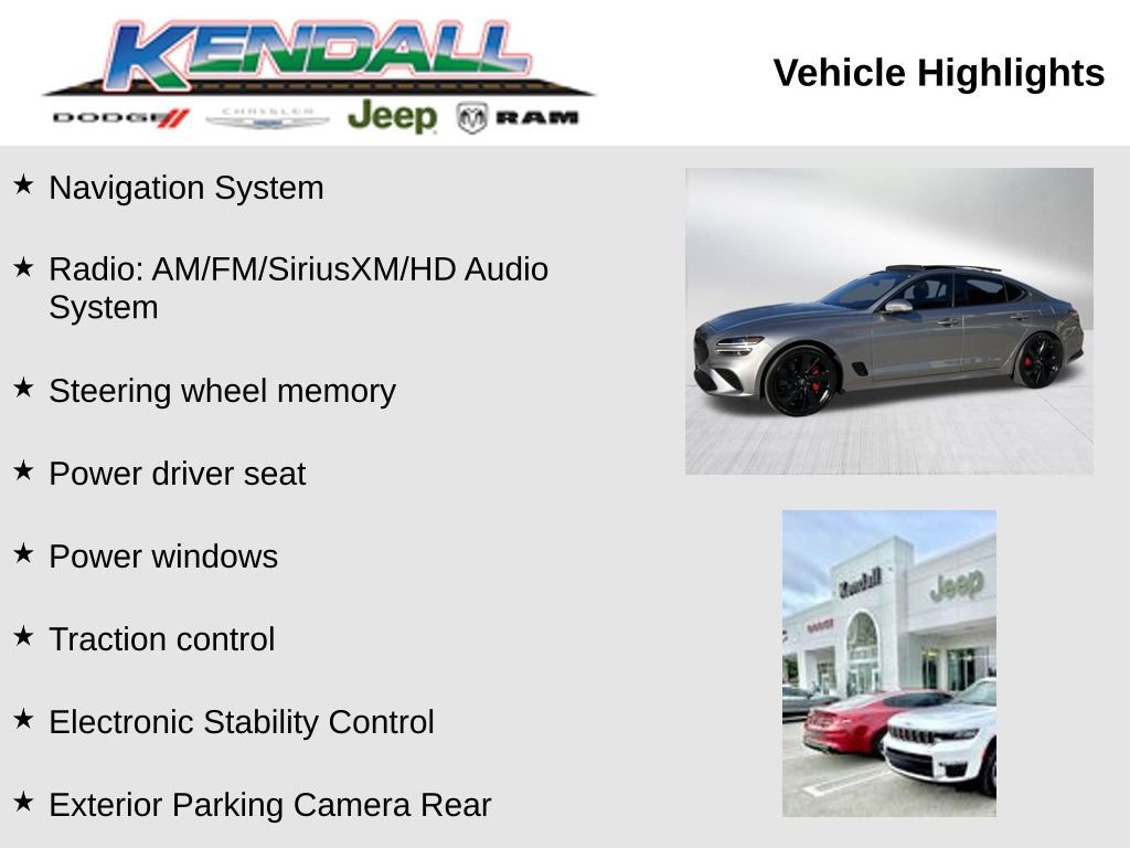 Used 2023 Genesis G70 3.3T w/ Sport Prestige Package image 3