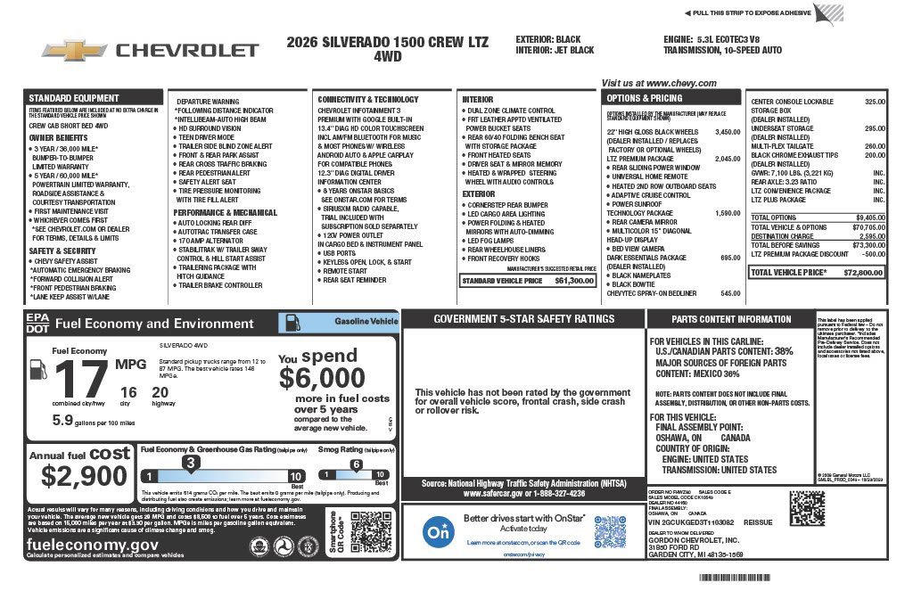 New 2026 Chevrolet Silverado 1500 LTZ w/ LTZ Premium Package image 4