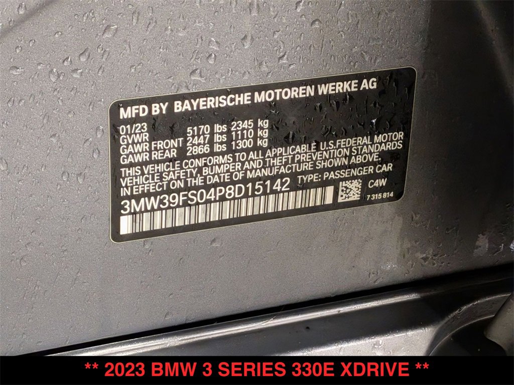 Certified 2023 BMW 330e xDrive 330e xDrive w/ Driving Assistance Package image 31