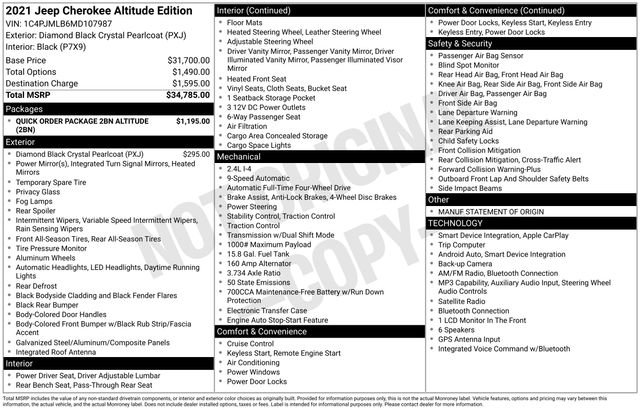 Used 2021 Jeep Cherokee Latitude Plus AWD/4WD image 33