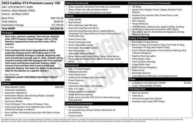 Used 2023 Cadillac XT4 Premium Luxury image 41