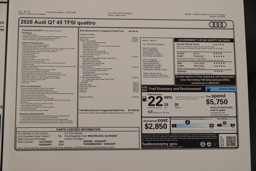 New 2026 Audi Q7 2.0T Premium Plus image 32