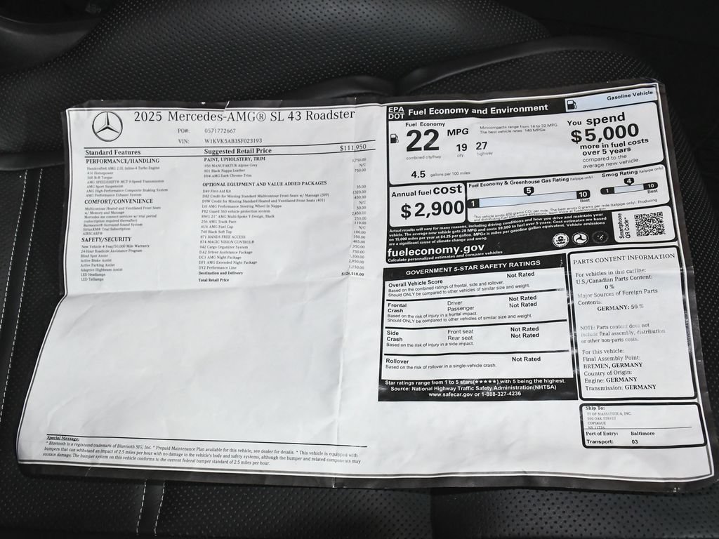Used 2025 Mercedes-Benz SL 43 AMG image 70
