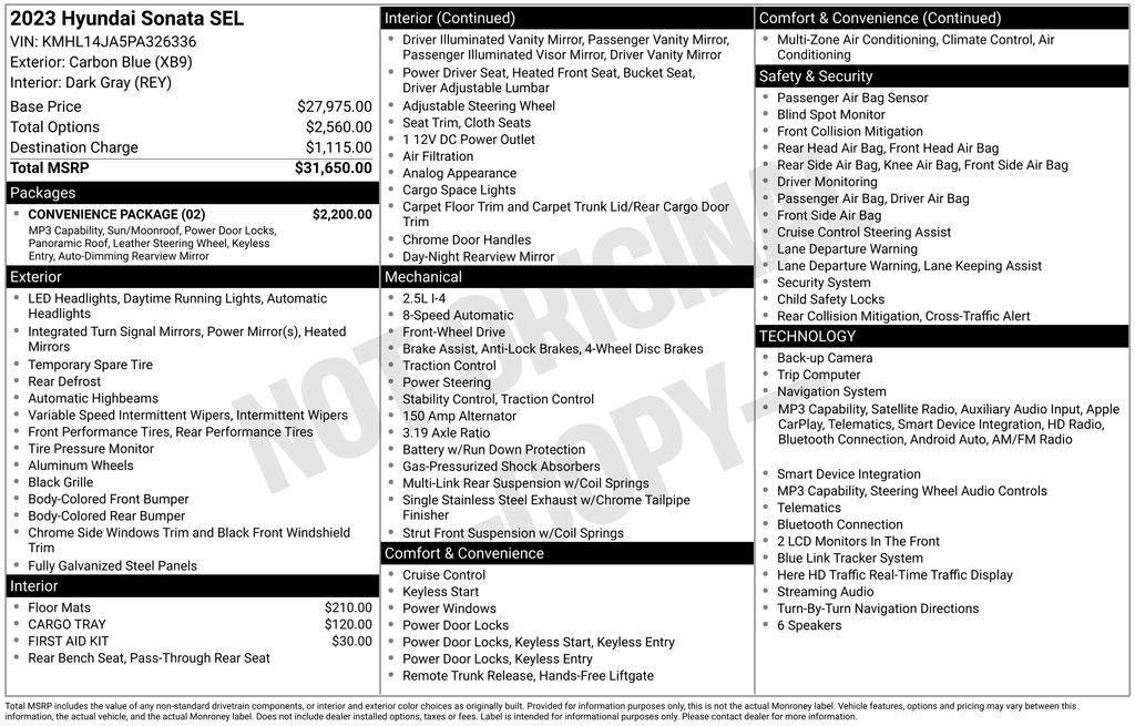 Used 2023 Hyundai Sonata SEL w/ Convenience Package image 38