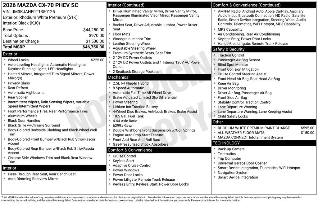 New 2026 MAZDA CX-70 SC image 6