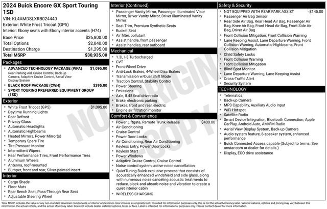 Used 2024 Buick Encore GX Sport Touring w/ Advanced Technology Package FWD image 7