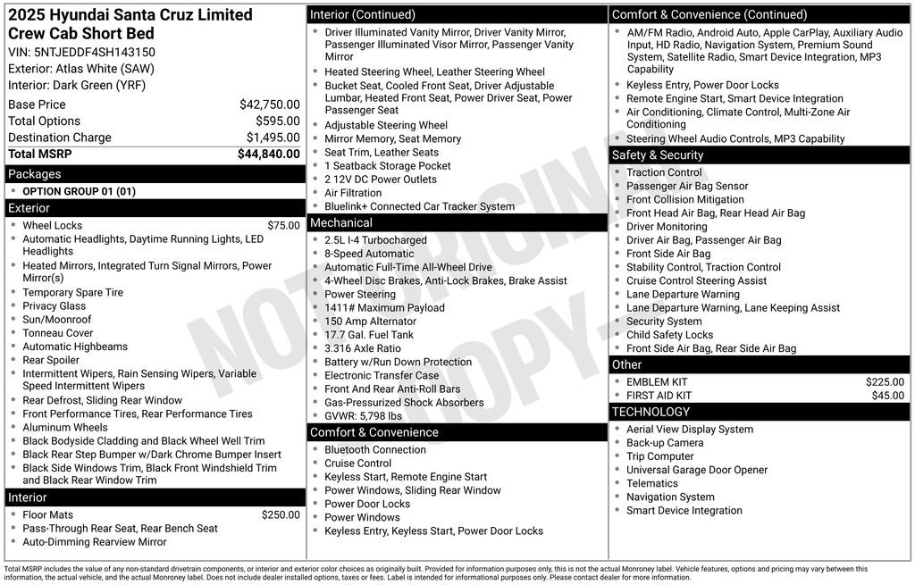 Certified 2025 Hyundai Santa Cruz Limited AWD/4WD image 58