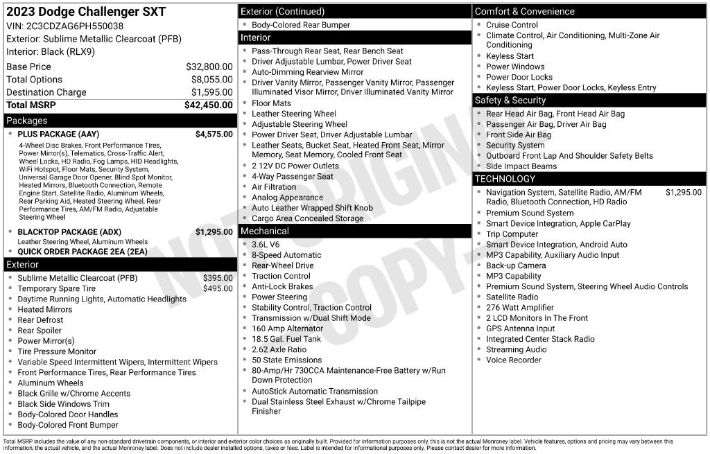Used 2023 Dodge Challenger SXT w/ Plus Package RWD image 34