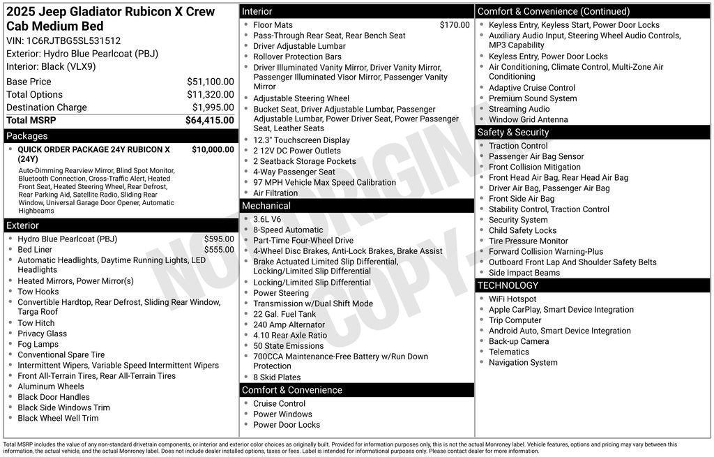 New 2025 Jeep Gladiator Rubicon image 5