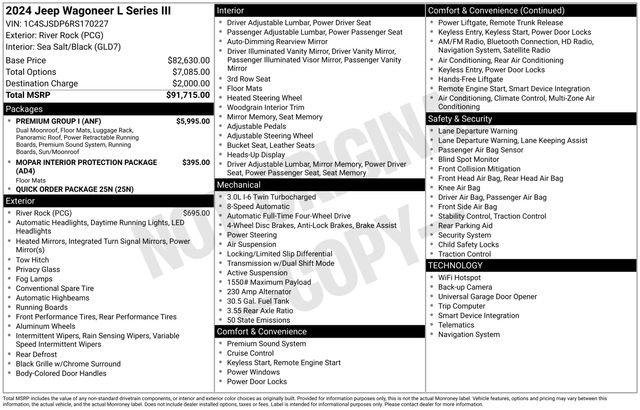 Certified 2024 Jeep Wagoneer L Series III w/ Premium Group I AWD/4WD image 38