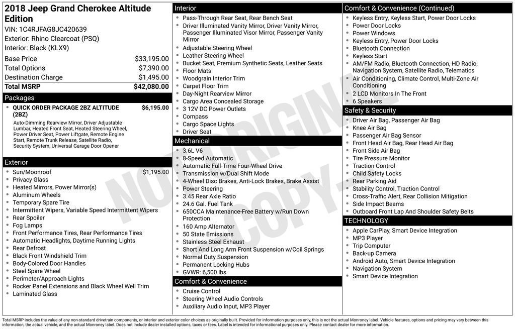 Used 2018 Jeep Grand Cherokee Altitude image 48