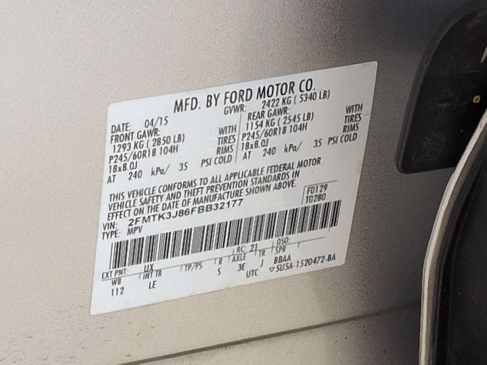 Used 2015 Ford Edge SEL w/ Equipment Group 201A FWD image 37