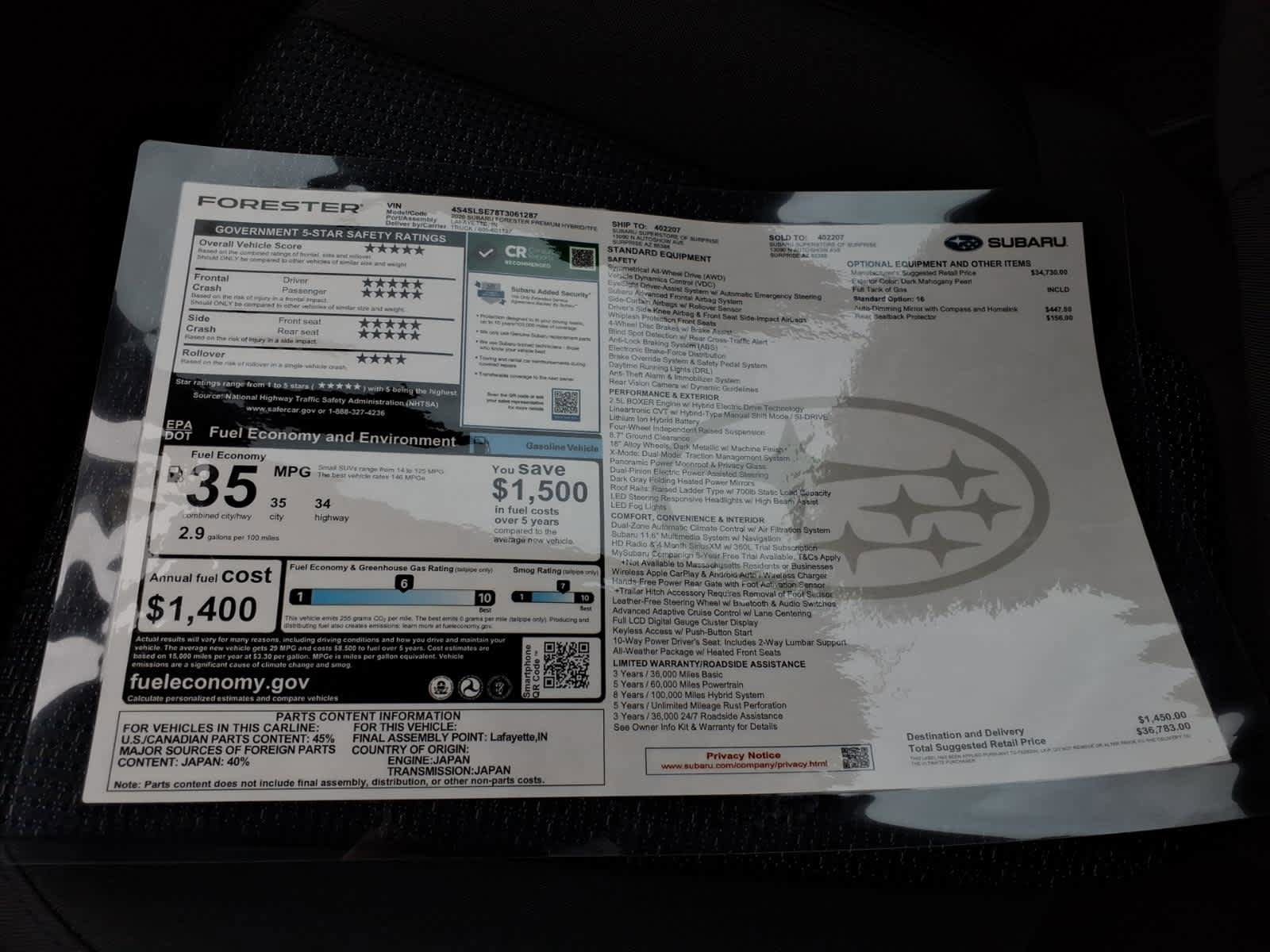 New 2026 Subaru Forester Premium image 40
