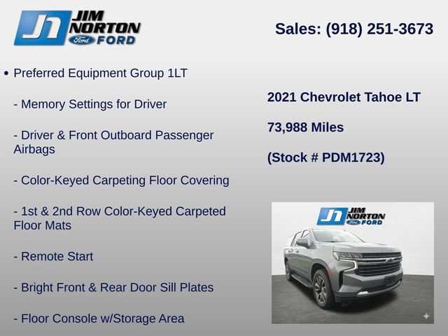 Used 2021 Chevrolet Tahoe LT w/ Rear Media and Nav Package RWD image 8