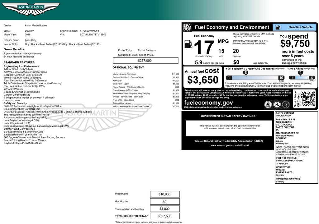 New 2026 Aston Martin DBX 707 image 22