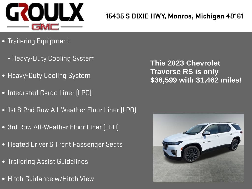 Used 2023 Chevrolet Traverse RS w/ LPO, Floor Liner Package AWD/4WD image 15