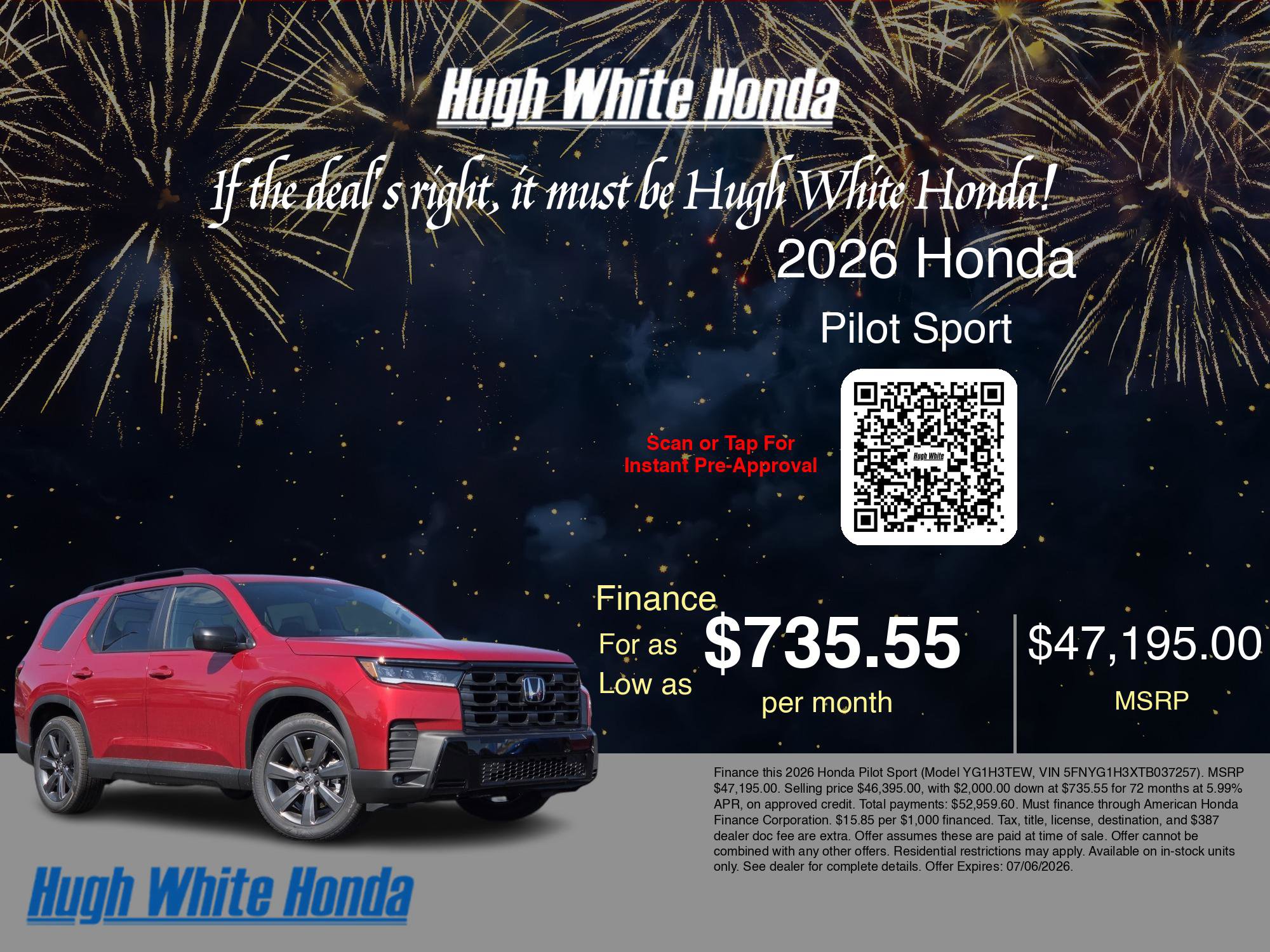 New 2026 Honda Pilot Sport image 7