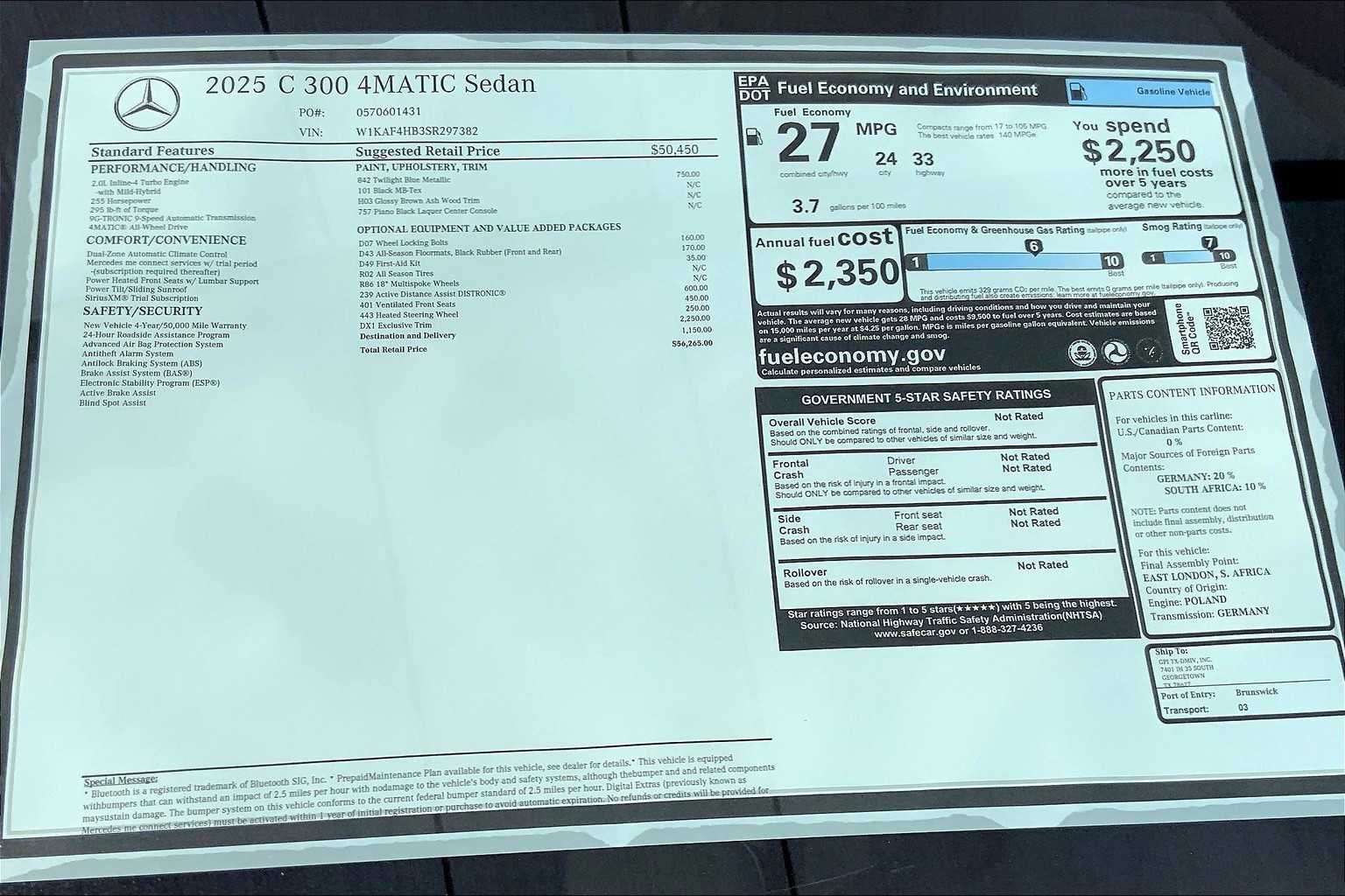 New 2025 Mercedes-Benz C 300 C 300 image 22