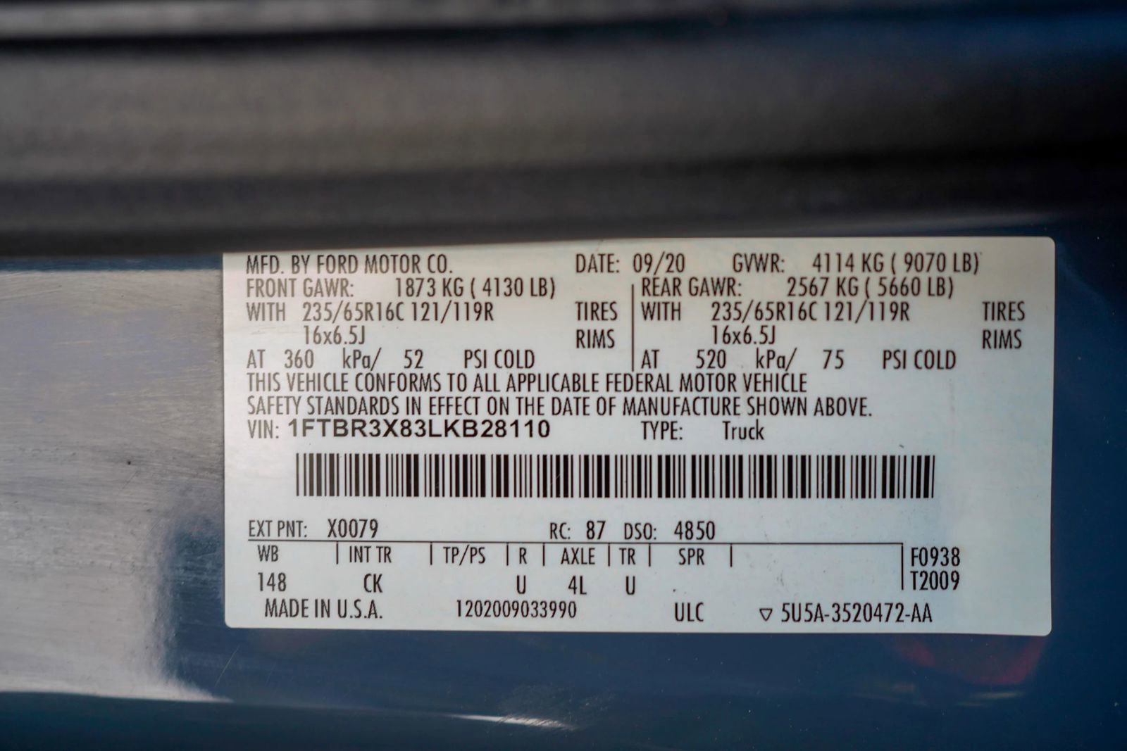 Used 2020 Ford Transit 250 148 High Roof Extended RWD image 26