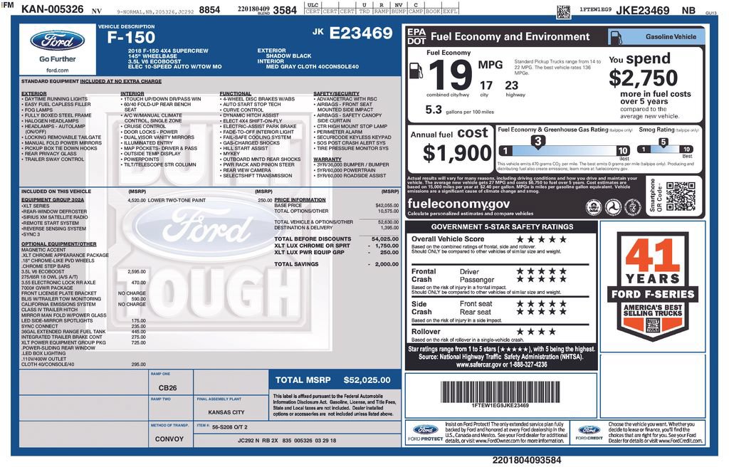 Used 2018 Ford F150 XLT w/ Equipment Group 302A Luxury AWD/4WD image 10