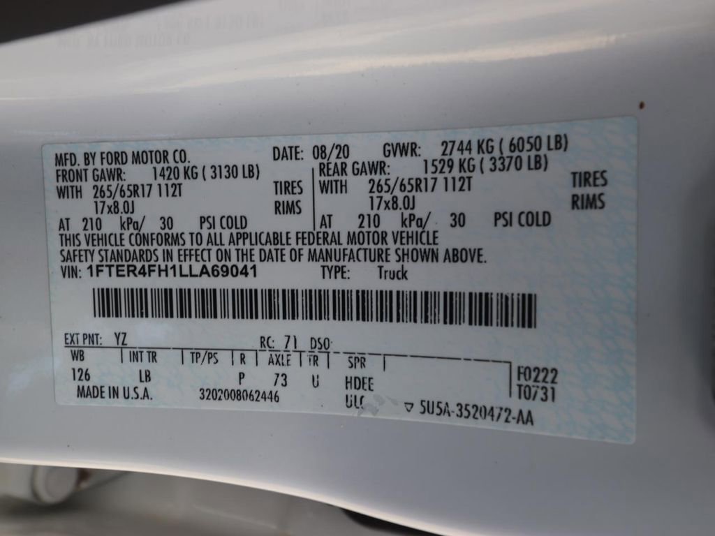 Certified 2020 Ford Ranger XLT w/ Equipment Group 301A Mid image 25