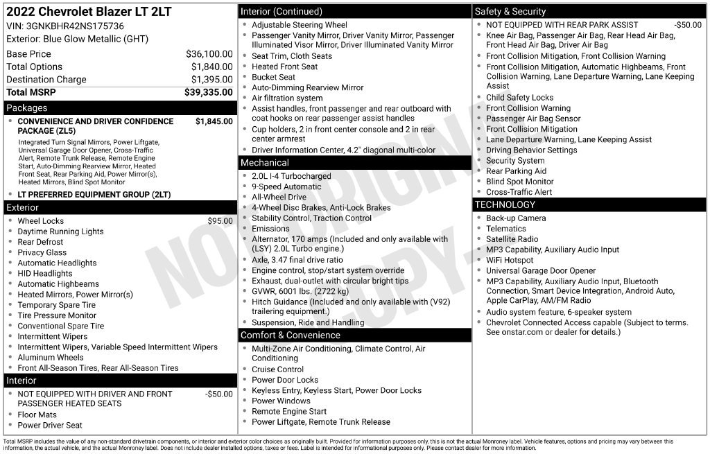 Certified 2022 Chevrolet Blazer LT AWD/4WD image 2