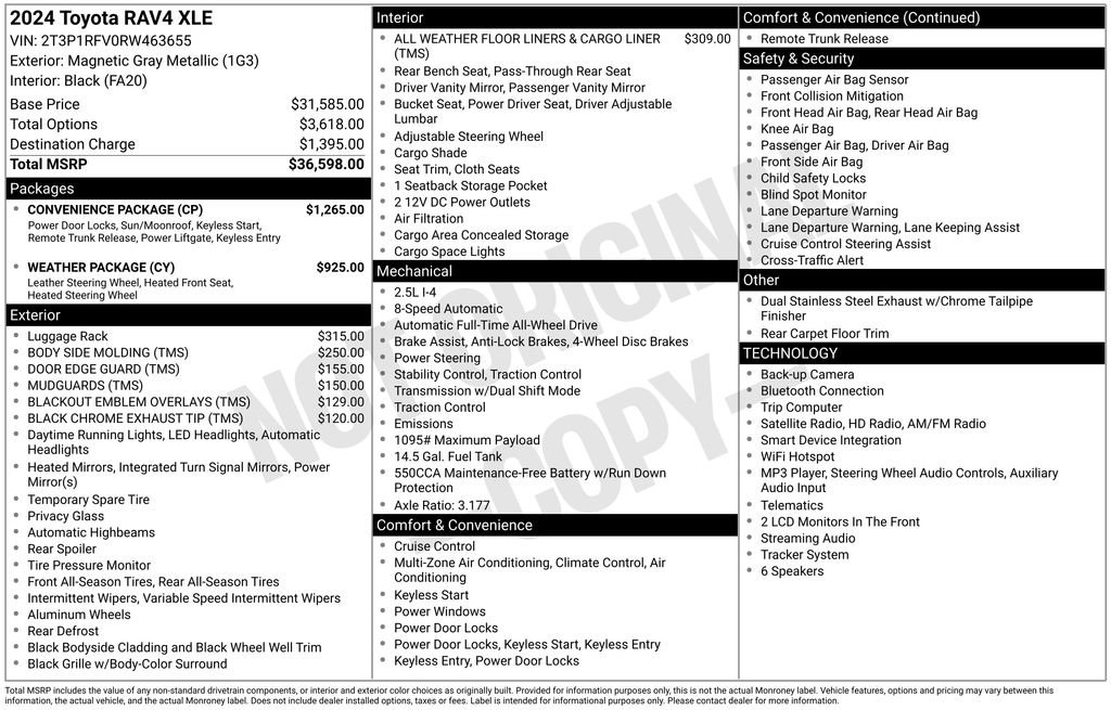 Certified 2024 Toyota RAV4 XLE w/ Convenience Package AWD/4WD image 36